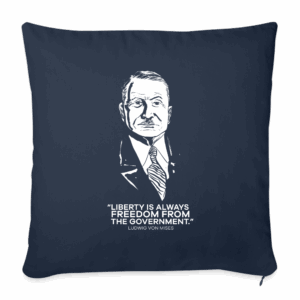 Ludwig von Mises Quote | Throw Pillow Cover - navy