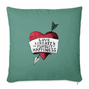 Love, Liberty | Throw Pillow Cover - cypress green